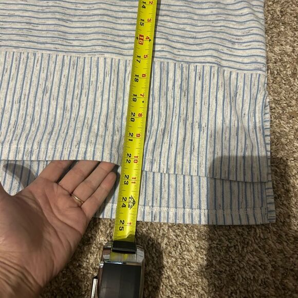 Abercrombie Blue & Grey Striped Hi Low Shirt Nautical Coastal Cool - Picture 4 of 13